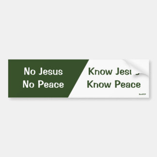 Know Jesus, Know Peace Bumper Sticker
