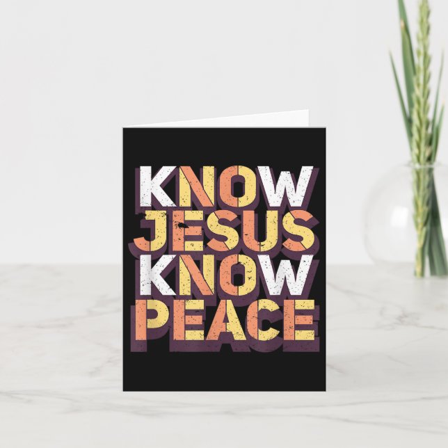Know Jesus Know Peace Christian Religious Matching Card (Front)