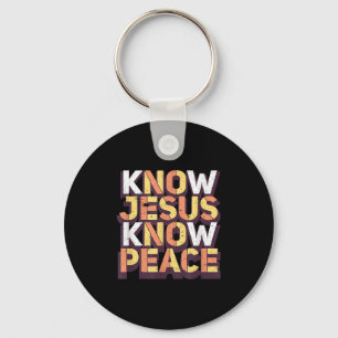 Know Jesus Know Peace Christian Religious Matching Key Ring