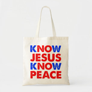 Know Jesus Know Peace Christian Tote Bag