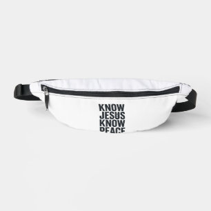 Know Jesus Know Peace Vintage Christian Typography Bum Bags