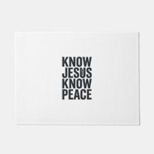 Know Jesus Know Peace Vintage Christian Typography Doormat