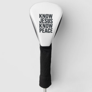 Know Jesus Know Peace Vintage Christian Typography Golf Head Cover