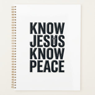 Know Jesus Know Peace Vintage Christian Typography Planner