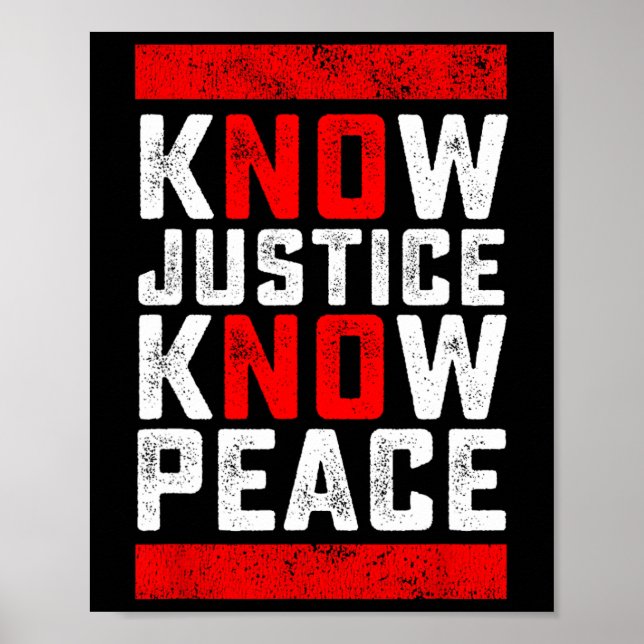 Know Justice No Peace Black Lives Problem  Poster (Front)