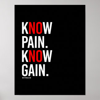 Know Pain Know Gain -   Training Fitness -.png Poster