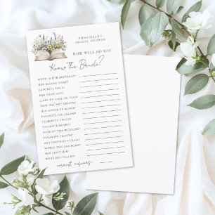 Know The Bride Book Bridal Shower Game