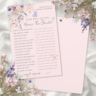 Know The Bride Pink Butterfly Floral Bridal Shower