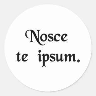 Know thyself. classic round sticker