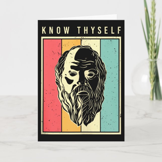 Know Thyself Philosophers Retro Philosophy Tank To Card (Front)