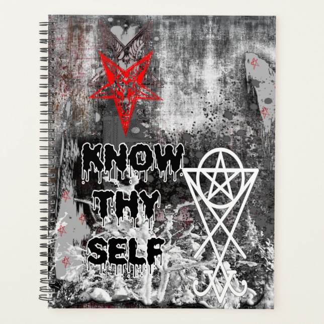 Know Thyself Satanic Occult Goth Planner (Front)
