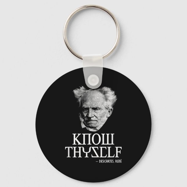 Know Thyself Socrates Descartes Schopenhauer Philo Key Ring (Front)
