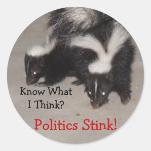 Know What I Think? Politics Stink! Sticker
