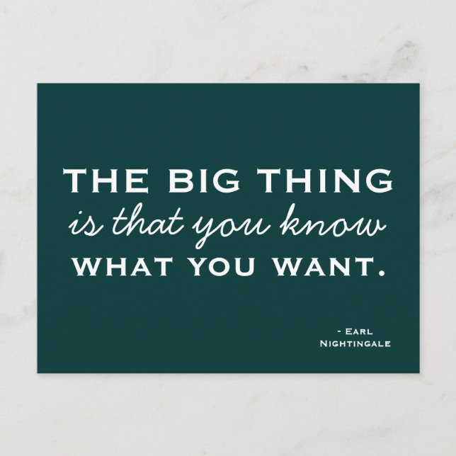 Know What You Want - Inspirational Postcard (Front)