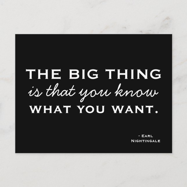 Know What You Want -  Motivational Postcard (Front)