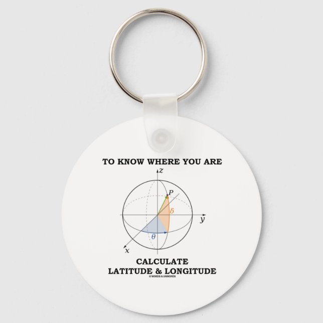 Know Where You Are Calculate Latitude & Longitude Key Ring (Front)