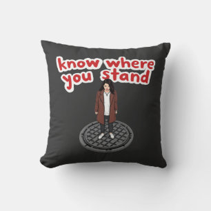 Know Where You Stand A Funny Twist on Taxis Cushion