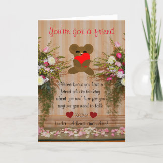 Know you have a friend thank you card