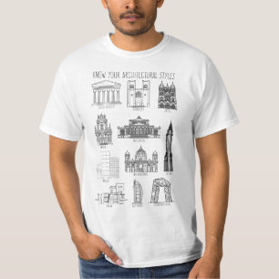 Know Your Architectural Styles Buildings T-Shirt