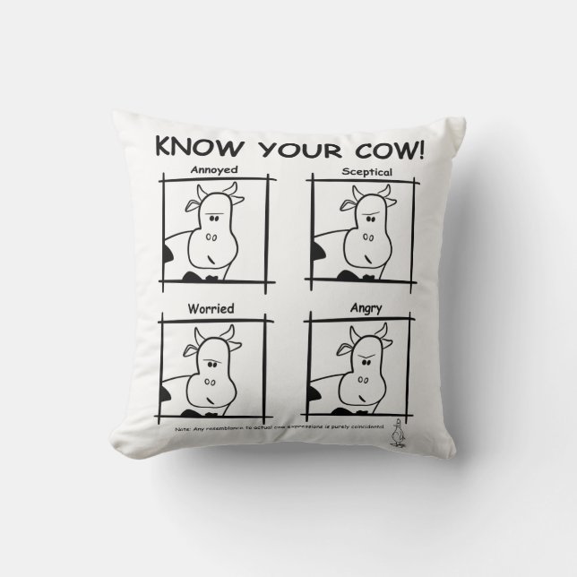 Know Your Cow! - Serious Mix Cushion (Front)