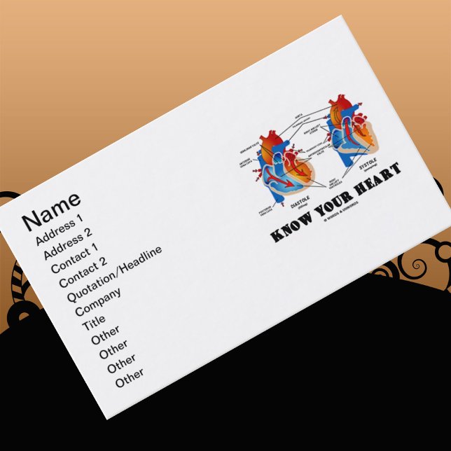 Know Your Heart (Heart Anatomy) Business Card (Let others know that everyone should "Know Your Heart" the next time you introduce yourself)