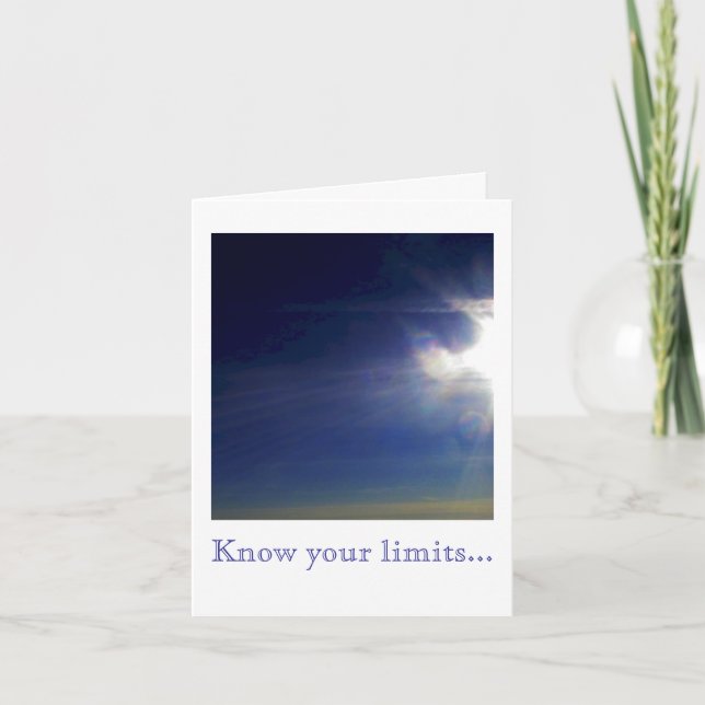 Know your limits... card (Front)