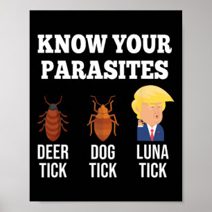 Know Your Parasites Anti-trump Funny Tick Resist  Poster