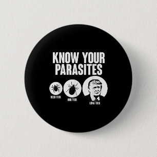Know Your Parasites Deer Tick Dog Tick Funny Donal 6 Cm Round Badge