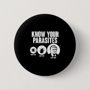 Know Your Parasites Deer Tick Dog Tick Funny Donal 6 Cm Round Badge