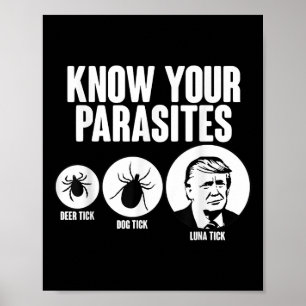 Know Your Parasites Deer Tick Dog Tick Funny Donal Poster