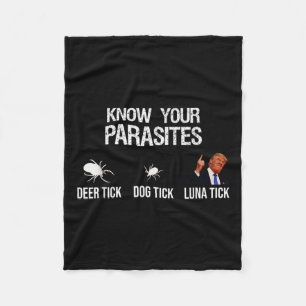 Know Your Parasites - Deer Tick, Dog Tick, Luna Ti Fleece Blanket