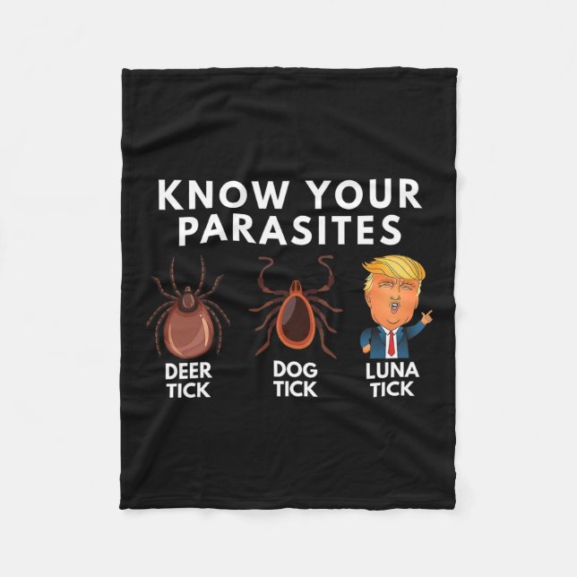Know Your Parasites Deer Tick Dog Tick Luna Tick A Fleece Blanket (Front)