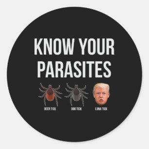 Know Your Parasites Dump President Trump Parasite Classic Round Sticker