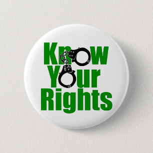 KNOW YOUR RIGHTS - police state/prison/drug war 6 Cm Round Badge