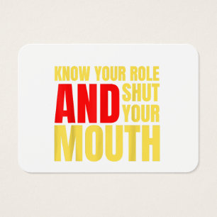 Know your role and shut your mouth American footba
