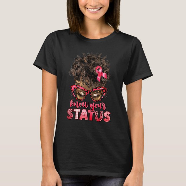 Know Your Status World AIDS Day Short Hair Afro Me T-Shirt (Front)