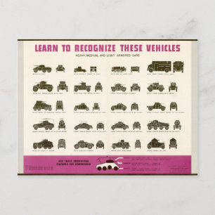 Know Your Vehicles Armoured Cars Postcard