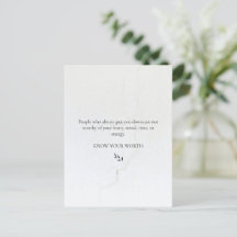 Know Your Worth Quote Postcard
