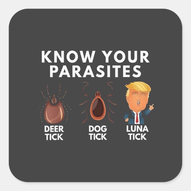 Know you're parasites Anti-Trump Humour Politics Square Sticker (Front)