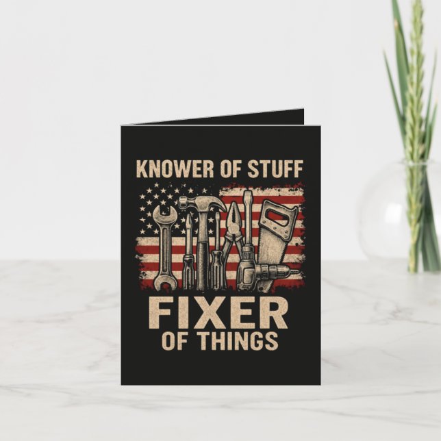 Knower of Stuff Fixer Of Things Holiday Card (Front)