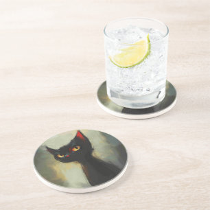 Knowing Black Ninja Cat Coaster