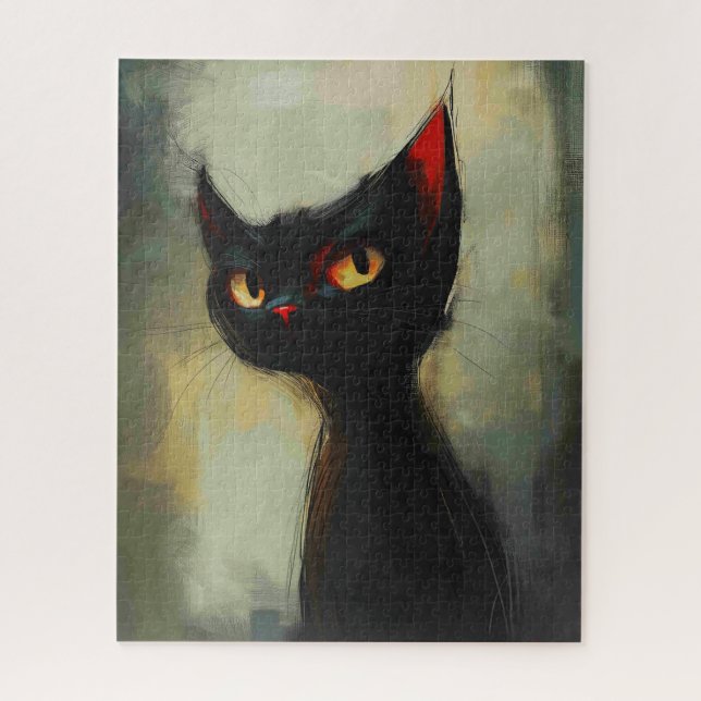  Knowing Black Ninja Cat  Jigsaw Puzzle (Vertical)