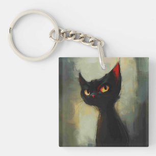 Knowing Black Ninja Cat Key Ring