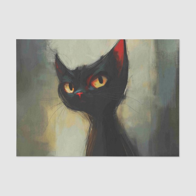  Knowing Black Ninja Cat  Tissue Paper (Front)