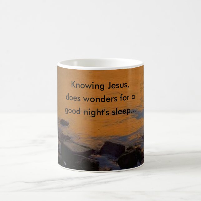 Knowing Jesus,, does wonder... Coffee Mug (Center)