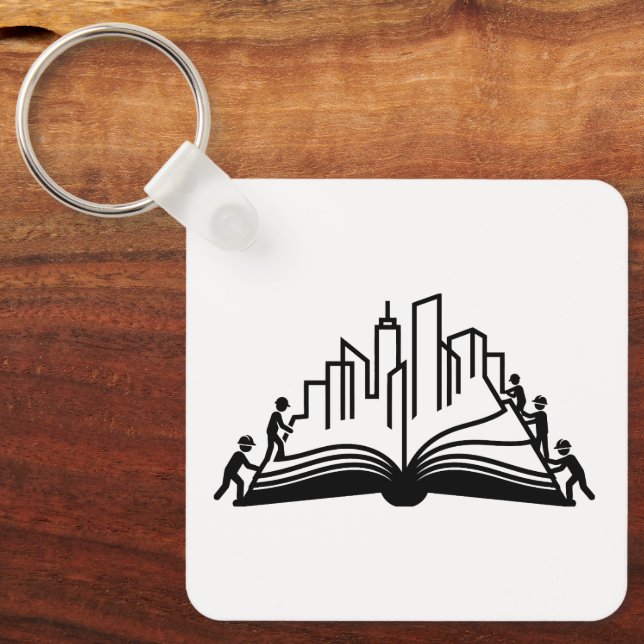 Knowledge builds cities book  key ring (Front)