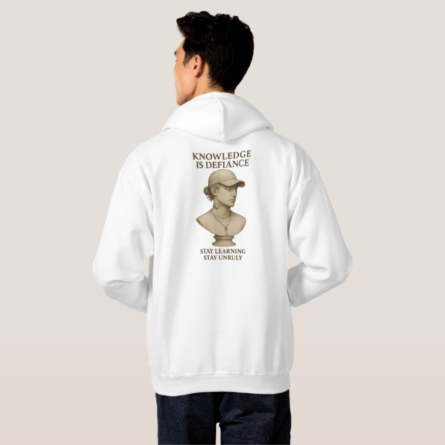Knowledge Is Defiance – Learn, Rebel, Repeat Hoodie (Back Full)