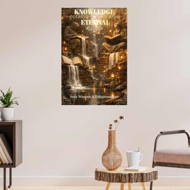 Knowledge Is Eternal – Wisdom Library Poster (Living Room 3)