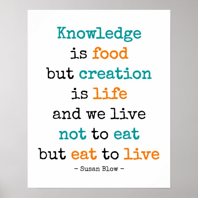 Knowledge is food, but creation is life - poster (Front)