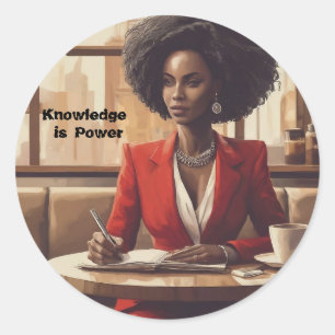 Knowledge is Power Achieve Dream Classic Round Sticker